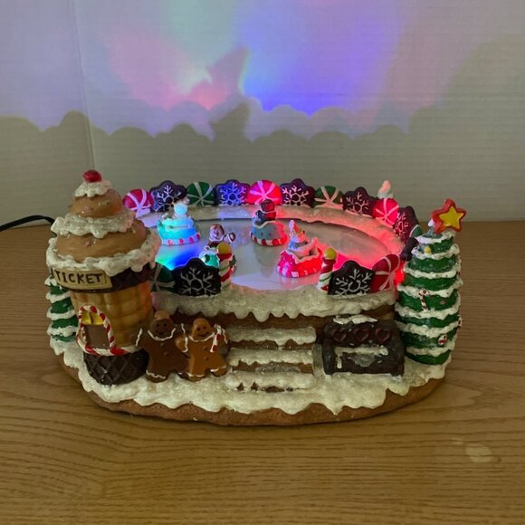 2007 Sweet Dreams Collection Bumper Cars Christmas Village LightS Motion VIDEO - Picture 4 of 14